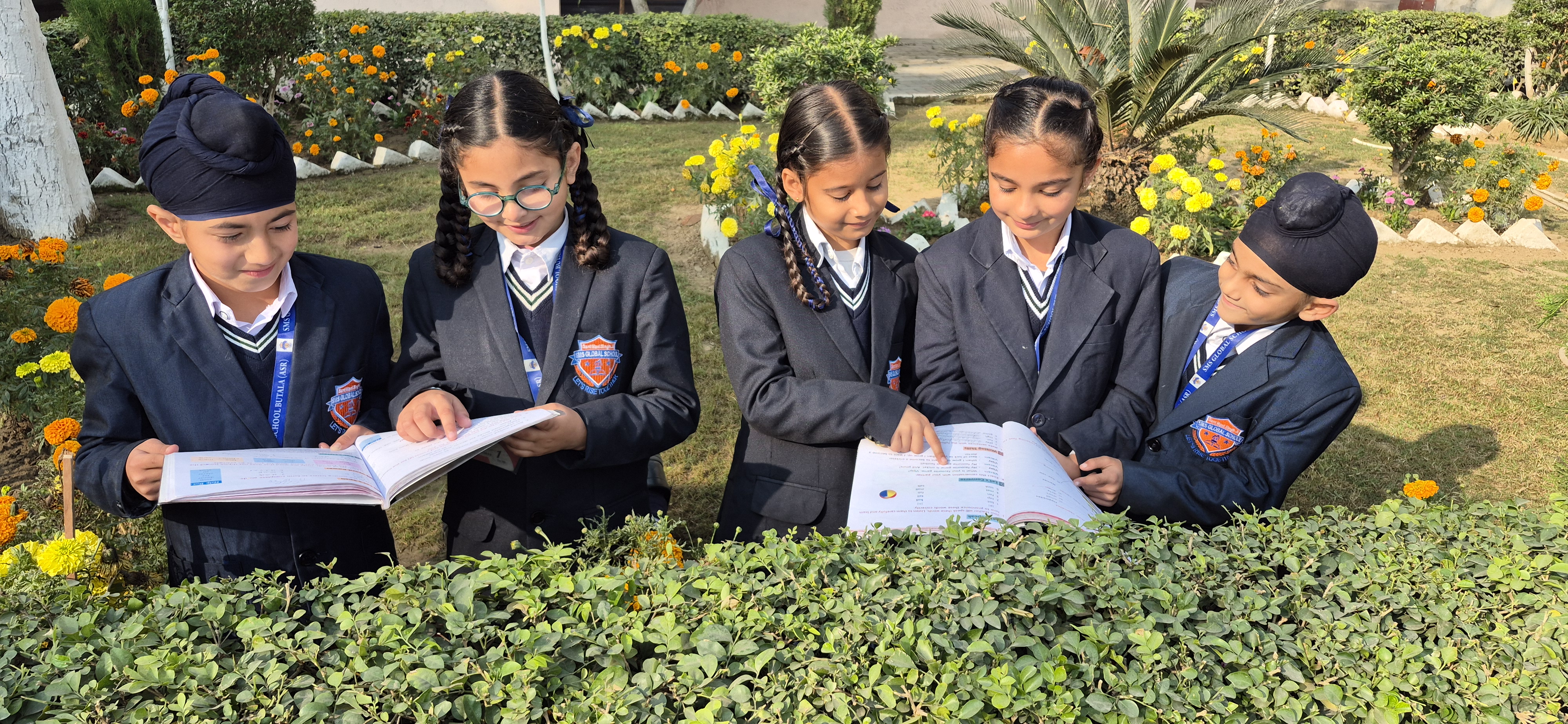 Students participating in music activities